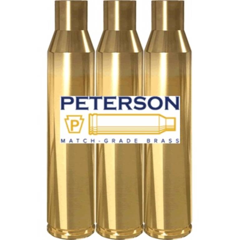Peterson Brass 375 Cheytac. In Stock!!  Inventory is always correct. 50 ct plastic box.